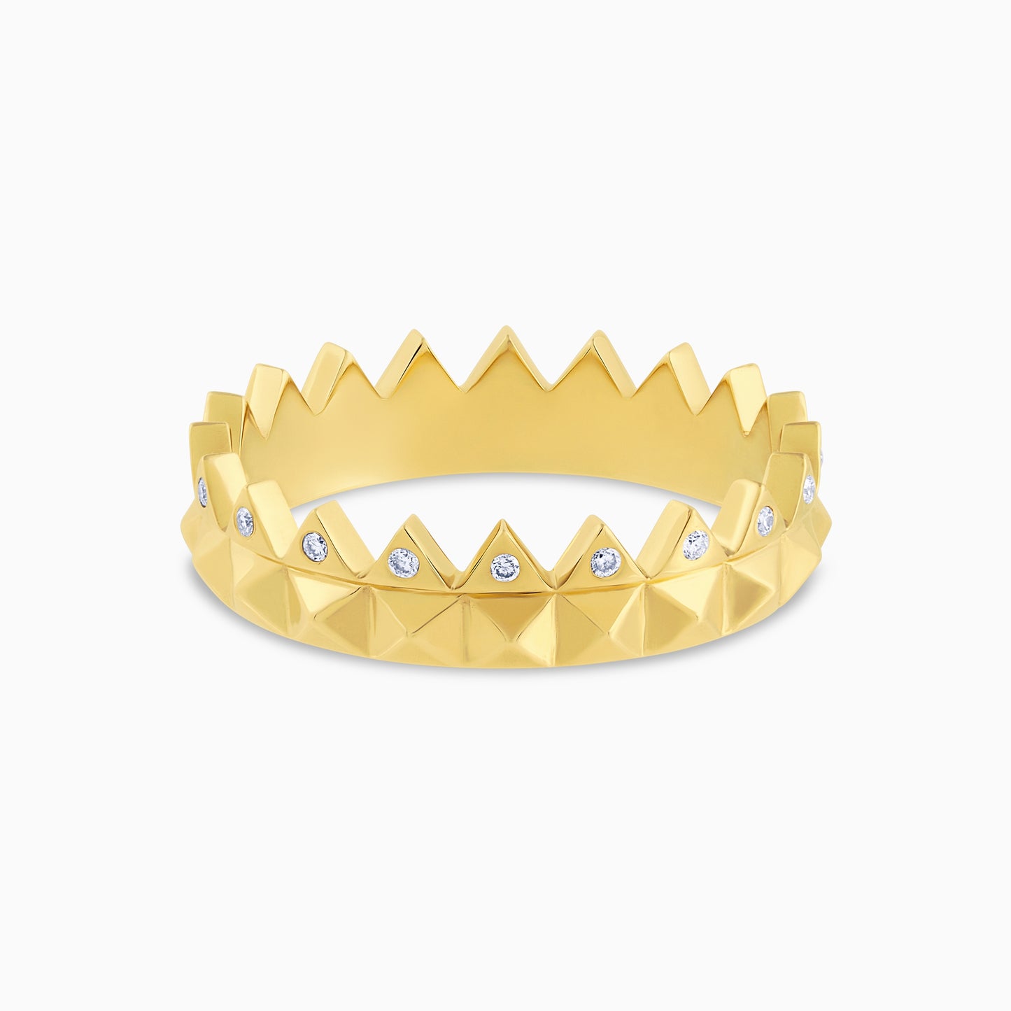 Iced Pyramid Crown Ring