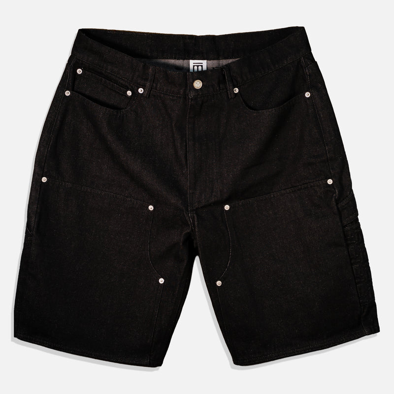 Black Denim Carpenter Shorts