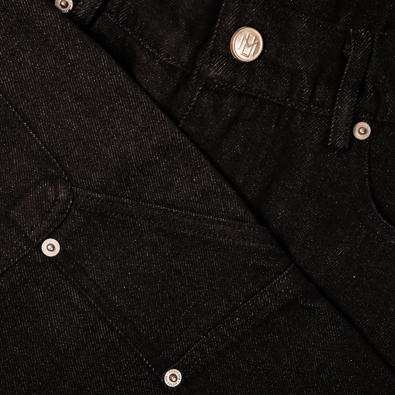 Black Denim Carpenter Shorts