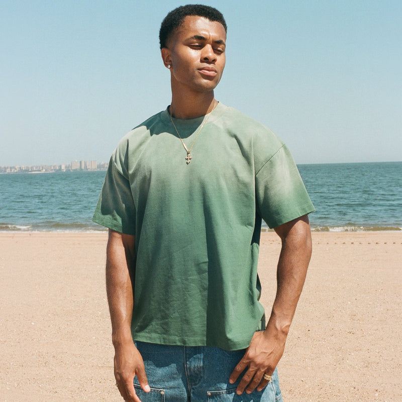 Sun Faded Green Tee