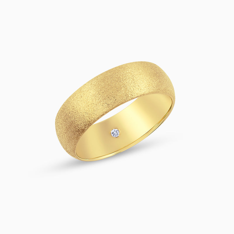 Frosted Rounded Wedding Band