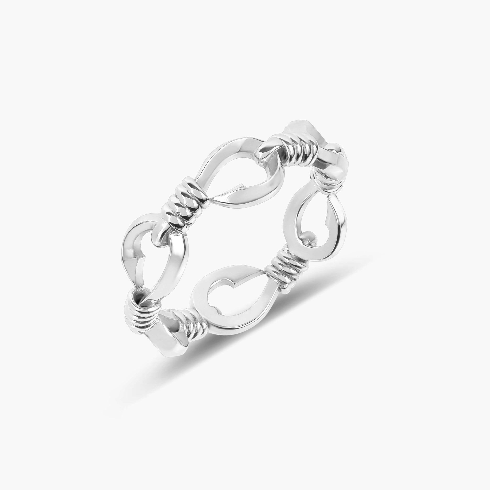 FISH HOOK RING BY MOSES 14K White Gold / 5